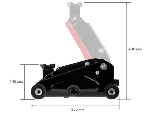 Домкрат подкатной 2,5т h400 STARTUL AUTO (ST8014-07) (h min 145мм, h max 400мм)