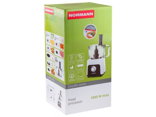 Кухонный комбайн NORMANN AFP-949 (ОТГРУЗКА ТОЛЬКО ПО ЭТН/ЭТТН | 1000 Вт; регул.скор.; 9 функций; чаша чоп. 2 л; терка для драников)