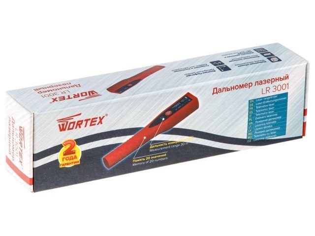Дальномер лазерный WORTEX LR 3001 в кор., 0.1 - 30 м, +/- 2 мм/м
