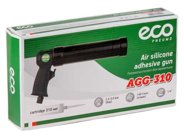 Пневмопистолет для герметика ECO AGG-310 (Картридж: 310 мл; 140 л/мин)