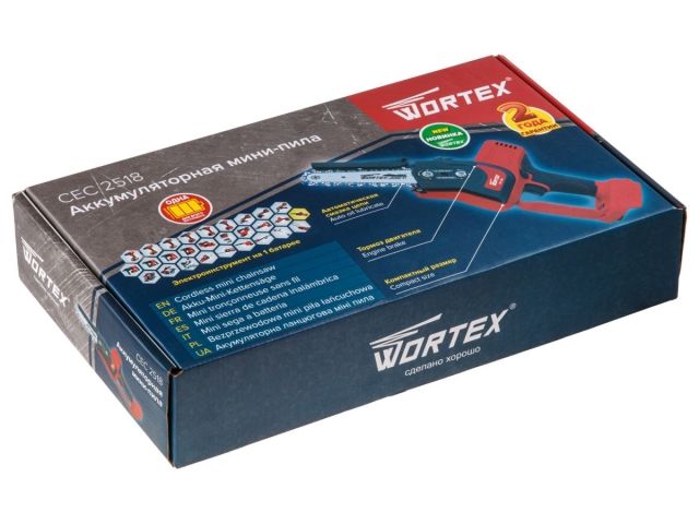 Аккум. мини-пила WORTEX CEC 2518 ALL1 XLT в кор. ALL1 XLT SOLO БЕСЩЕТ., 18 В, 10 см (шина 10 см (4"), 1/4", 3 мм)