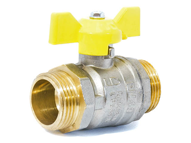 Кран шаровый 3/4″ нар.-нар. бабочка (ГАЗ) PN40, LD