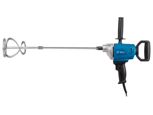 Миксер строительный BULL BM 1408 800 Вт, 1 скор., M14/M12, рег. об. + насадка (800 Вт, 1 скор., зажим резьба M14/M12, насадка для смешивания
