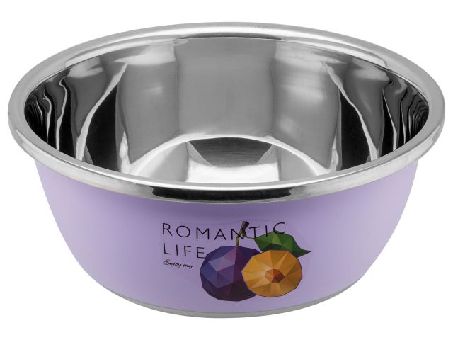 Миска для взбивания из нержавеющей стали, диаметр 28 см, слива, серия Romantic life, PERFECTO LINEA