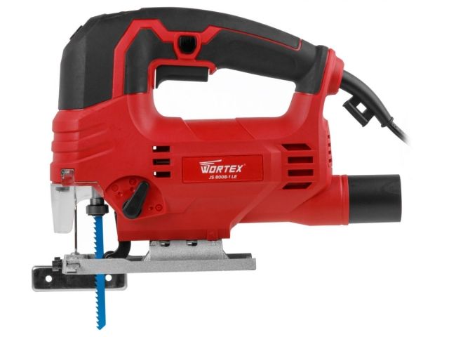 Лобзик электрический WORTEX JS 8008-1 LE в кор. 810 Вт, 1000-2900 ход/мин, пропил до 80 мм. (Быстрозажимной патрон, маятниковый ход, рег. об