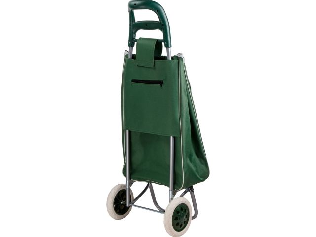 Сумка-тележка хозяйственная на колесах 30 кг, зеленая, полоска, PERFECTO LINEA