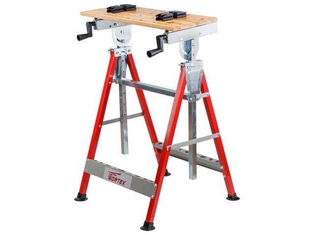 Верстак складной WORTEX WB 6012 БАМБУК, 605X540X(860-1140) мм, регулировка столешницы (нагрузка до 100 кг, масса 7,5 кг)