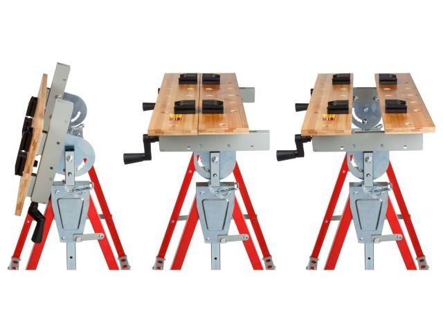 Верстак складной WORTEX WB 6012 БАМБУК, 605X540X(860-1140) мм, регулировка столешницы (нагрузка до 100 кг, масса 7,5 кг)