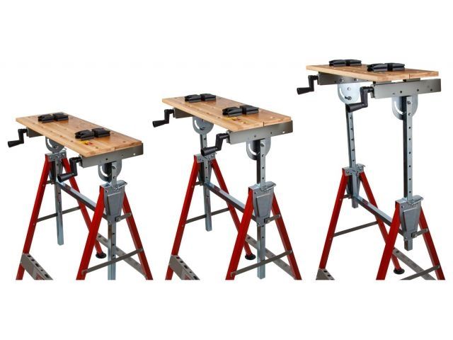 Верстак складной WORTEX WB 6012 БАМБУК, 605X540X(860-1140) мм, регулировка столешницы (нагрузка до 100 кг, масса 7,5 кг)