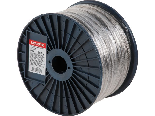 Трос М3 нерж.сталь(А2), DIN 3055 (бухта 250м) STARFIX