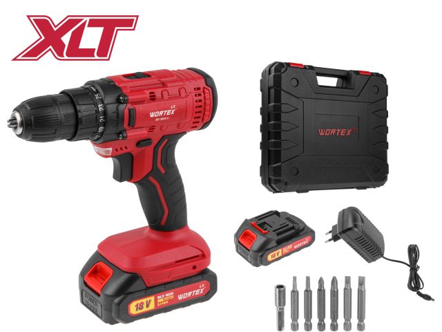 Аккум. дрель-шуруповерт WORTEX LX BD 1820 Li в чем. ALL1 XLT, 18 В, 30 Н*м, 2х2 А*ч, БЗП 10 мм (2 скорости)