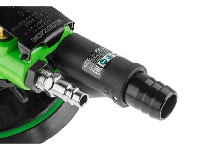 Пневмошлифмашина эксцентриковая ECO ASP12-150V (150 мм / 6"; Эксцентр.: 5 мм; 10 000 об/мин; 180 л/мин; вакуум.пылеотвод)