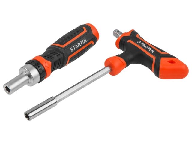 Отвертка реверс. с набором головок и бит 28пр. STARTUL PROFI (ST3095-28)
