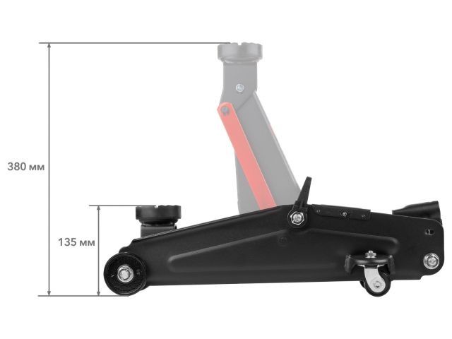 Домкрат подкатной 2т h380 STARTUL AUTO (ST8014-05) (h min 135мм, h max 380мм)