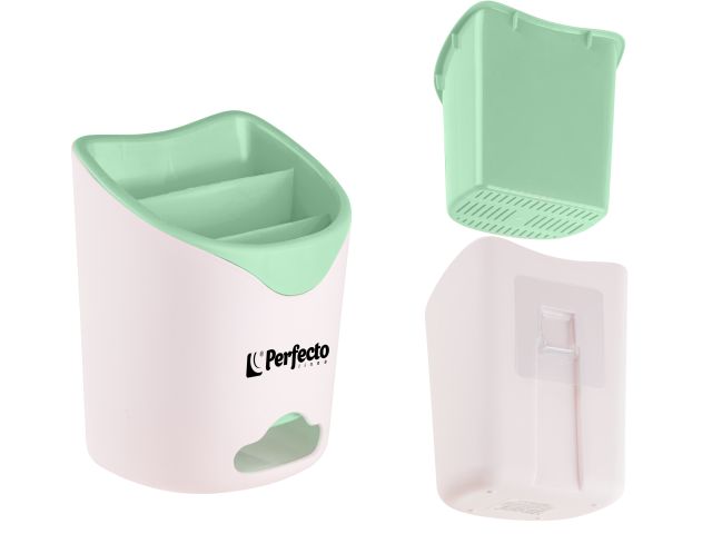 Подставка для столовых приборов, бело-мятная, PERFECTO LINEA