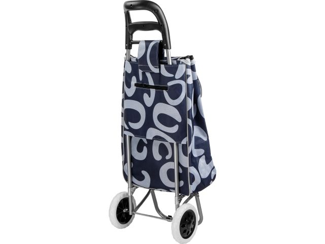 Сумка-тележка хозяйственная на колесах 30 кг, черная, круги, PERFECTO LINEA