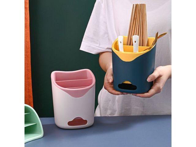 Подставка для столовых приборов, бело-розовая, PERFECTO LINEA