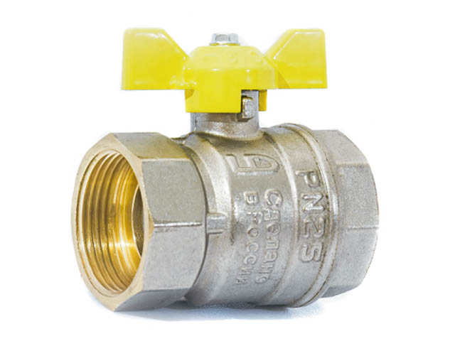 Кран шаровый 3/4″ вн.-вн. бабочка (ГАЗ) PN40, LD