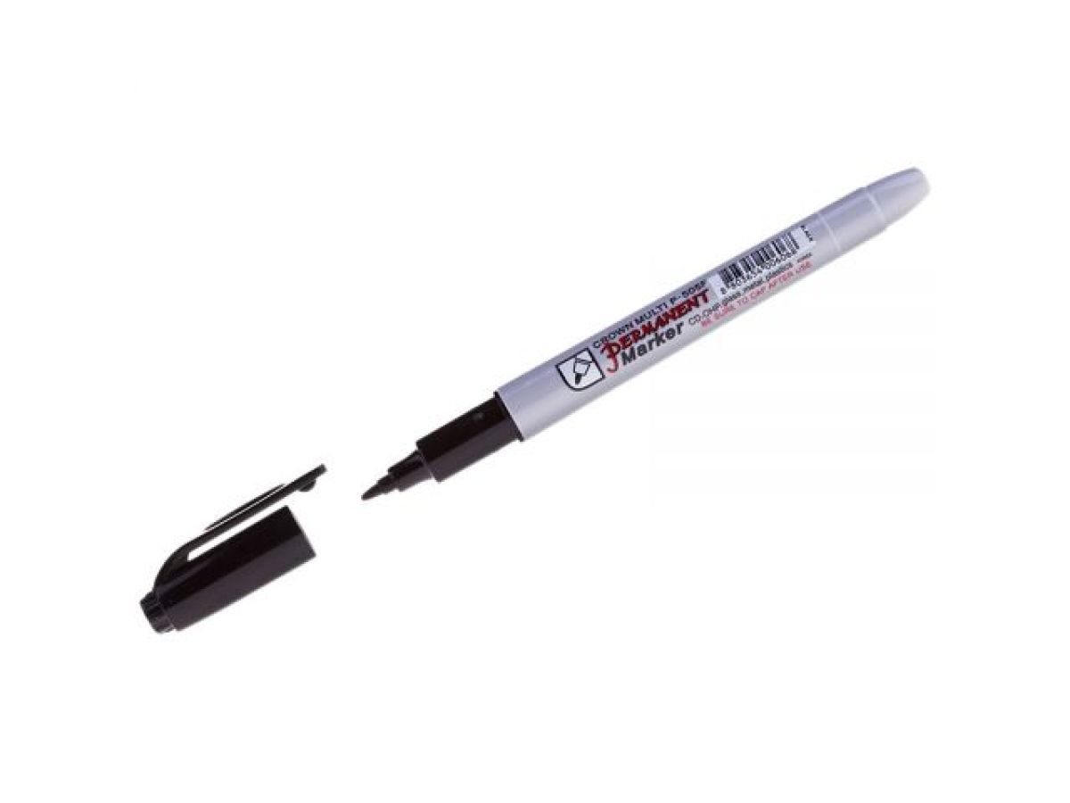 Маркер перманентный Crown "Multi Marker Super Slim" черный, пулевидный