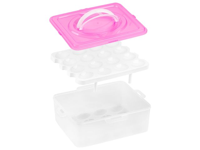 Контейнер для хранения яиц, 32 ячейки, розовый, PERFECTO LINEA