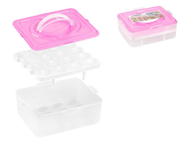 Контейнер для хранения яиц, 32 ячейки, розовый, PERFECTO LINEA