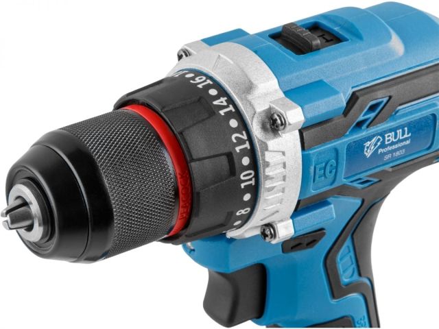 Аккум. дрель-шуруповерт BULL SR 1803 в чем. БЕСЩЕТ., 18 В, 50 Н*м, 2*2 А*ч акб, БЗП 10 мм (шурупы до 10 мм)