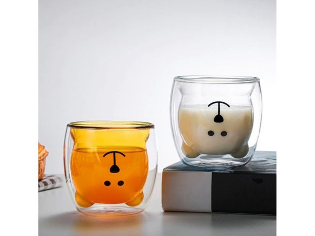 Стакан стеклянный с двойными стенками, 250 мл, серия Bear, PERFECTO LINEA