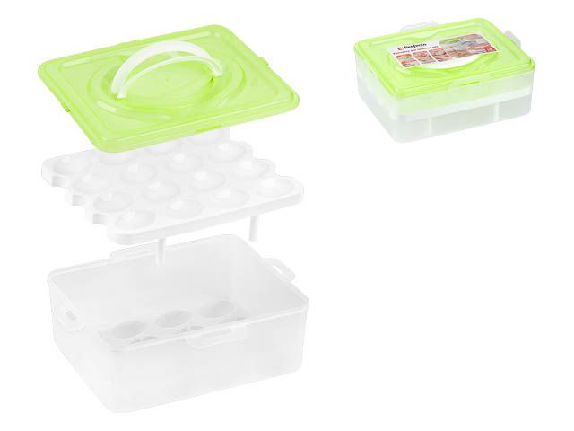 Контейнер для хранения яиц, 32 ячейки, зеленый, PERFECTO LINEA