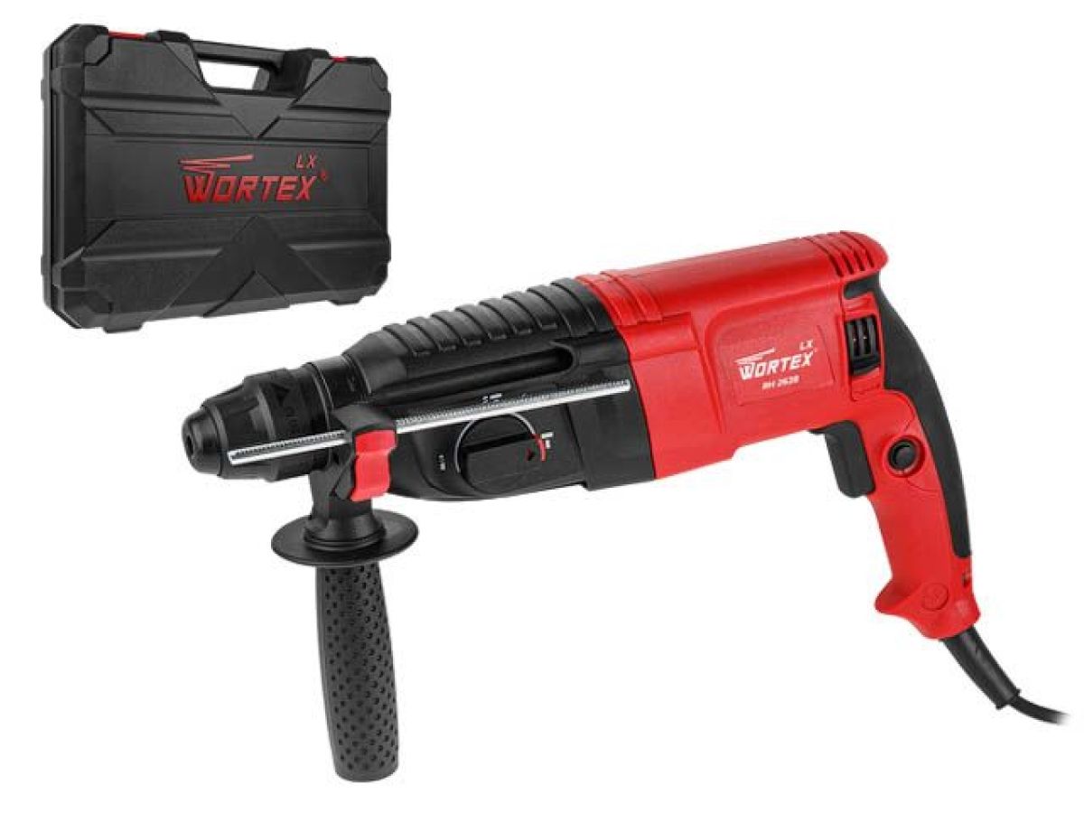 Перфоратор WORTEX LX RH 2628 в чем. 800 Вт, 2.8 Дж, 26 мм, 3 режима, SDS-plus, Vario-lock