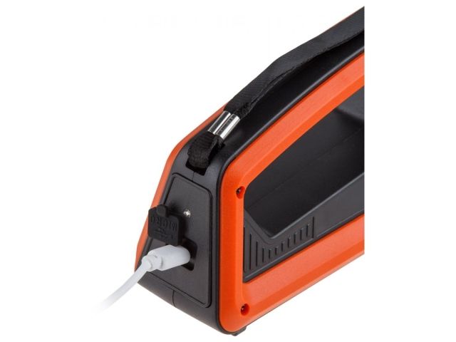 Фонарь светодиодный аккум. 5Вт+5Вт (оранж.) ЮПИТЕР (USB A - micro-USB кабель в комплекте)