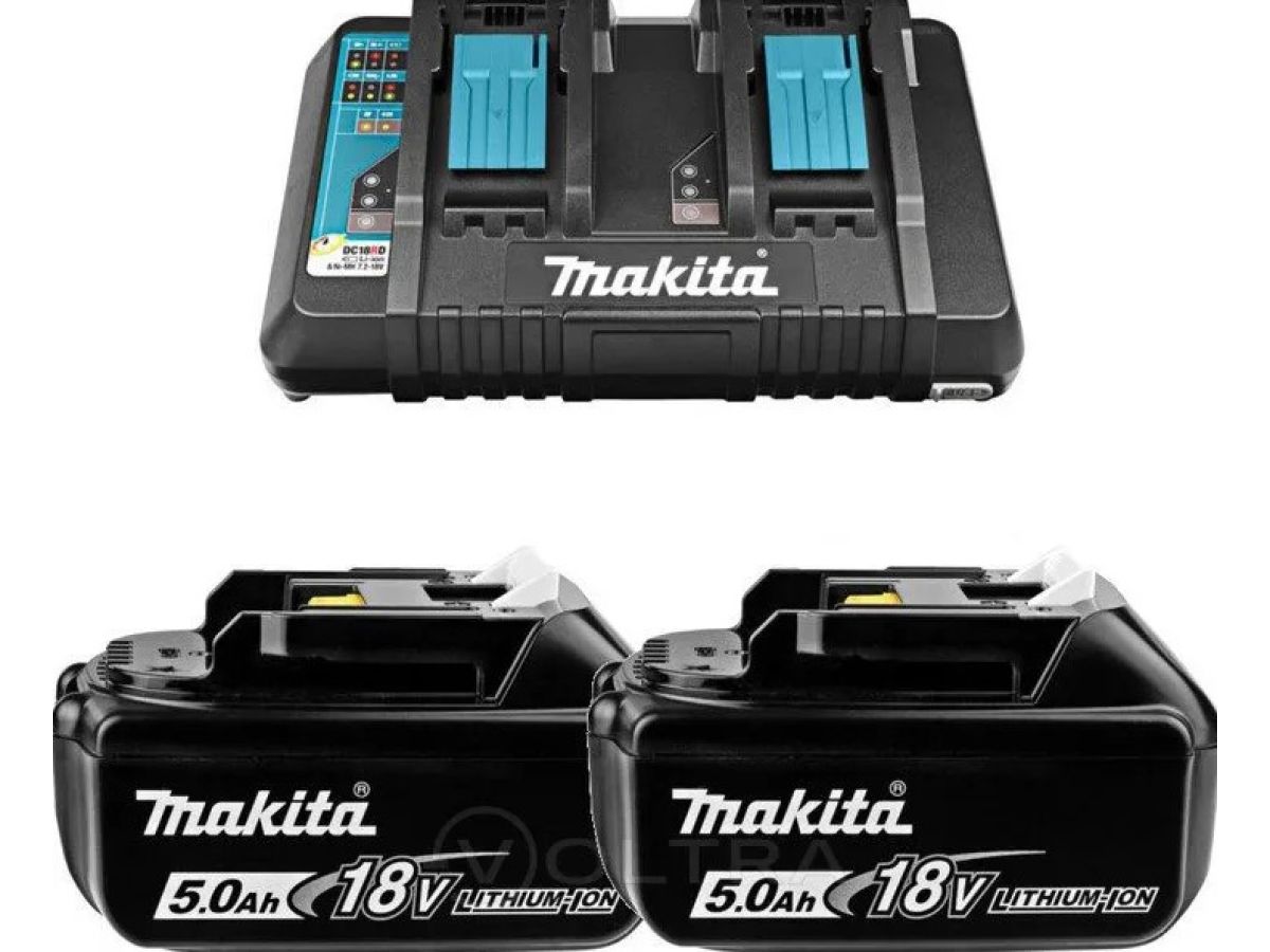 Комплект аккумулятор LXT 18.0 В BL1850B 2 шт. + зарядное устройство DC18RD MAKITA