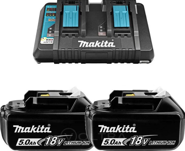 Комплект аккумулятор LXT 18.0 В BL1850B 2 шт. + зарядное устройство DC18RD MAKITA