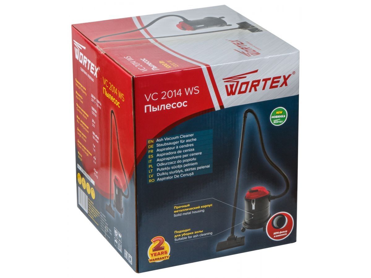 Пылесос WORTEX VC 2014 WS 1200 Вт, 20 л, провод 4 м, шланг 1,5 м.