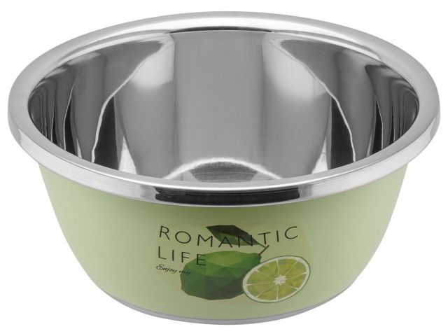 Миска для взбивания из нержавеющей стали, диаметр 24 см, лайм, серия Romantic life, PERFECTO LINEA