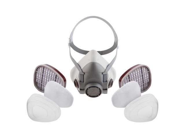 Полумаска 5500Р с фильтрами 6510 А1 с предфильтрами и с держателями Jeta Safety (комплект) (р-р L, для защиты дыхания (полумаска, фильтры A1