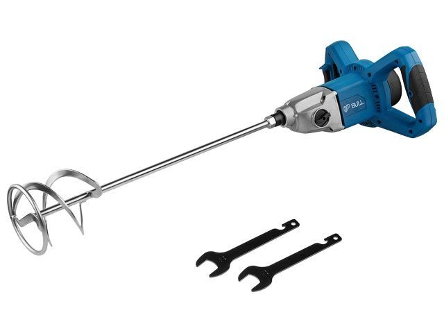 Миксер строительный BULL BM 1416 1600 Вт, 2 скор., M14, рег. об. + насадка (1600 Вт, 2 скор., зажим резьба M14, насадка для смешивания 140 м