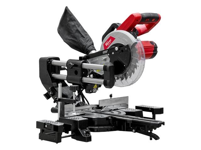 Торцовочная пила WORTEX MS 2116-1 LM в кор. 1800 Вт, 210 мм, глуб. до 65 мм, шир. до 300 мм, лазер (Консольный тип протяжки)