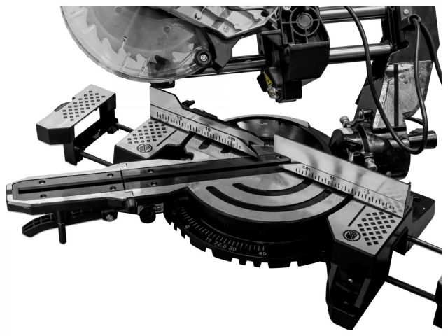 Торцовочная пила WORTEX MS 2116-1 LM в кор. 1800 Вт, 210 мм, глуб. до 65 мм, шир. до 300 мм, лазер (Консольный тип протяжки)