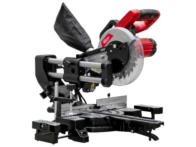 Торцовочная пила WORTEX MS 2116-1 LM в кор. 1800 Вт, 210 мм, глуб. до 65 мм, шир. до 300 мм, лазер (Консольный тип протяжки)