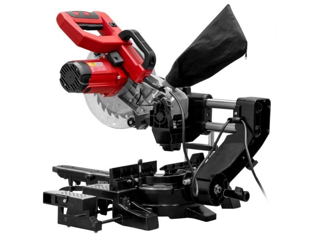 Торцовочная пила WORTEX MS 2116-1 LM в кор. 1800 Вт, 210 мм, глуб. до 65 мм, шир. до 300 мм, лазер (Консольный тип протяжки)