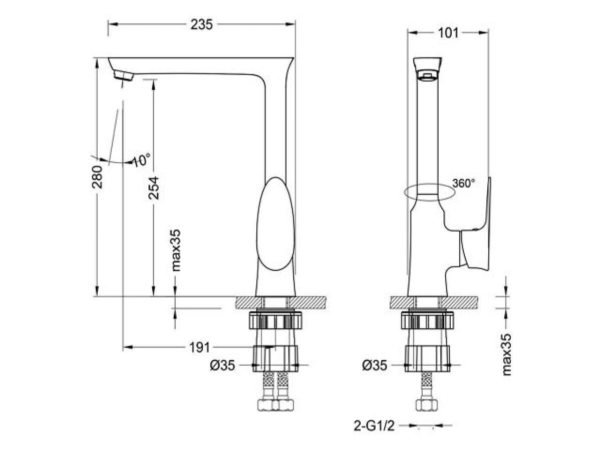Смеситель для кухни (Lt) D35 LM0205C Lemark