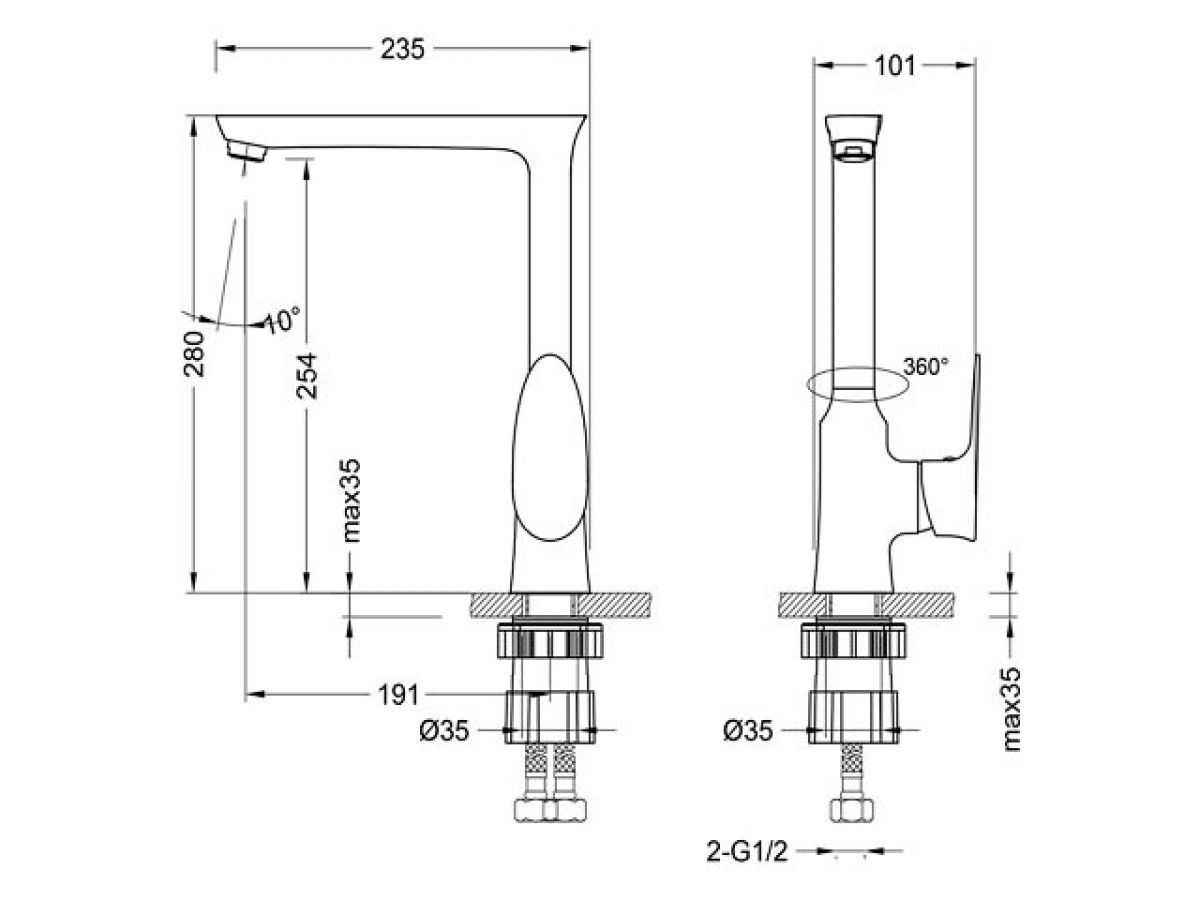 Смеситель для кухни (Lt) D35 LM0205C Lemark
