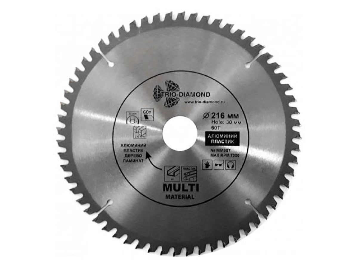 Диск пильный 216х30 мм 60 зуб. универсальный Multi Material