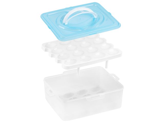 Контейнер для хранения яиц, 32 ячейки, голубой,  PERFECTO LINEA