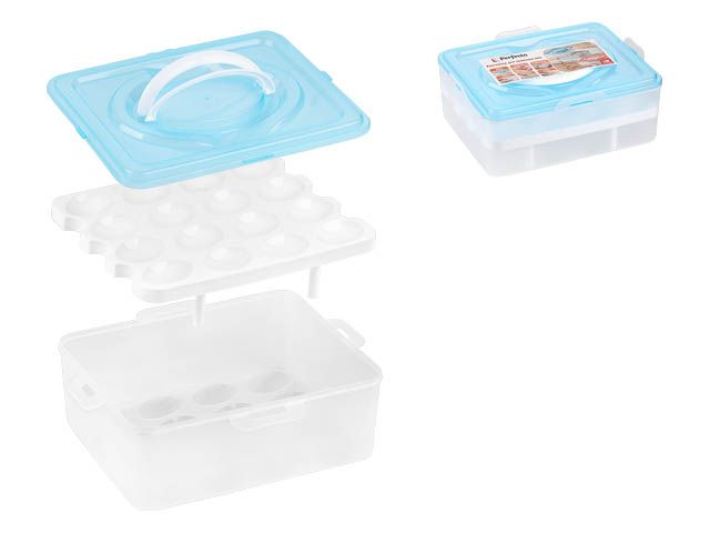 Контейнер для хранения яиц, 32 ячейки, голубой,  PERFECTO LINEA