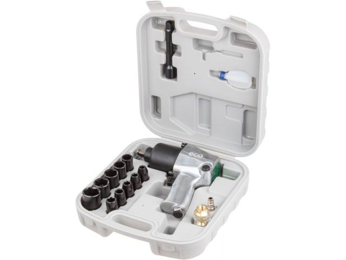 Пневмогайковерт 1/2" ECO AIW-610 с лубрикатором и головками
