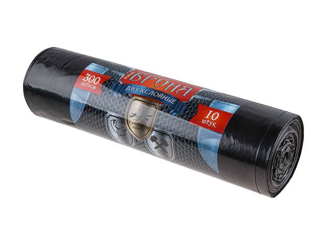 Мешки для мусора, 300 л, 10 шт, «БРОНЯ», черные, РОМАШКА