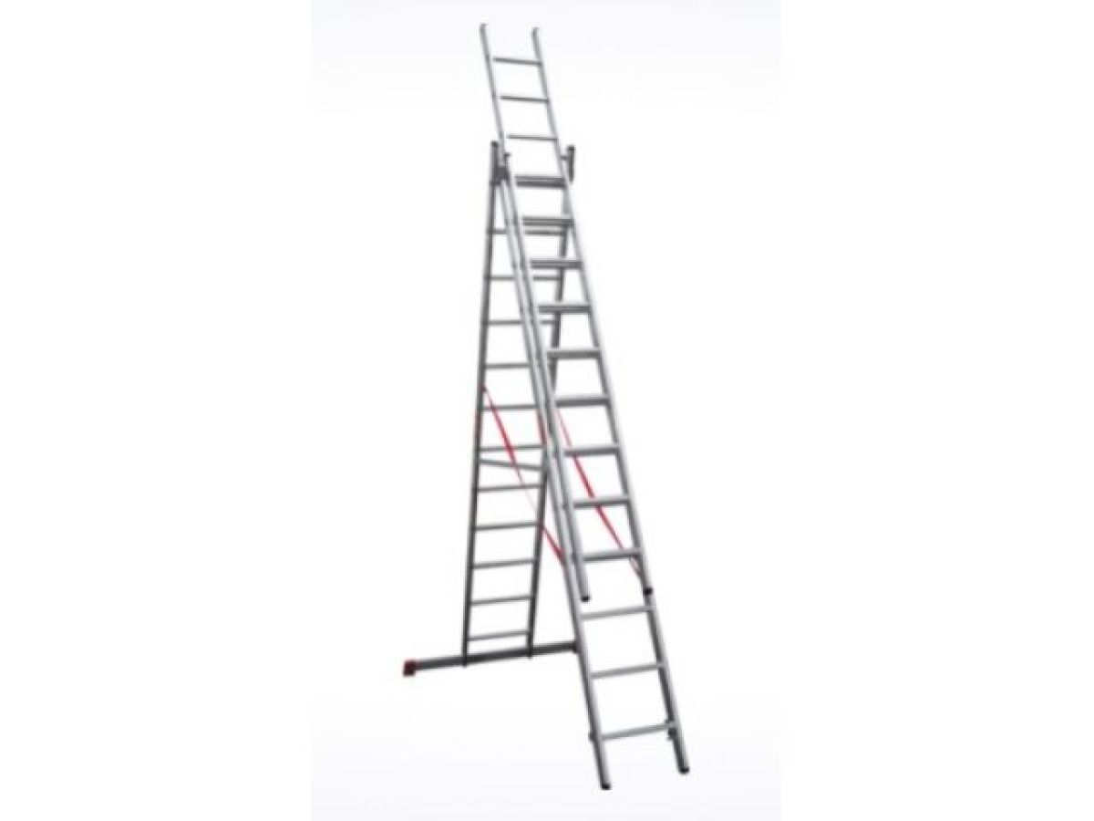 Лестница алюм. 3-х секц. 309/796/328 см 3х12 ступ. 20,2кг NV3230 Новая Высота