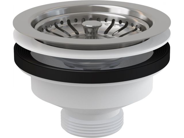 Водослив сифона для мойки 6/4″ с нержавеющей peшeткой D115, Alcaplast