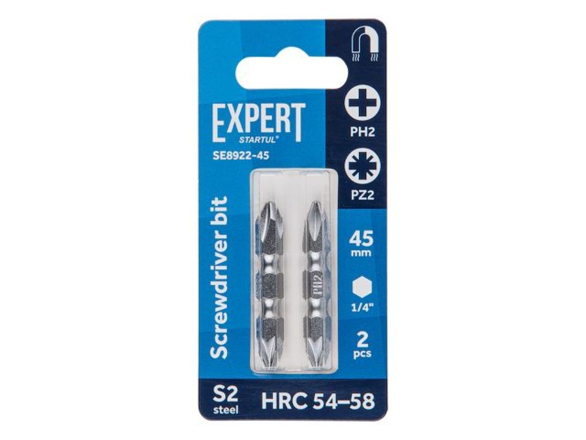 Насадка крестообразная PH2-PZ2 45мм 2шт EXPERT STARTUL (SE8922-45)